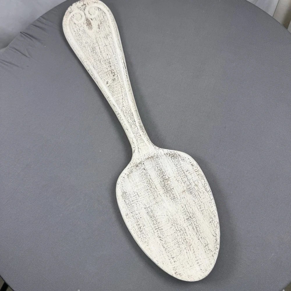 Large Whitewash Spoon Wall‎ Decor Kitchen Rustic Farmhouse Kitschy Distressed
